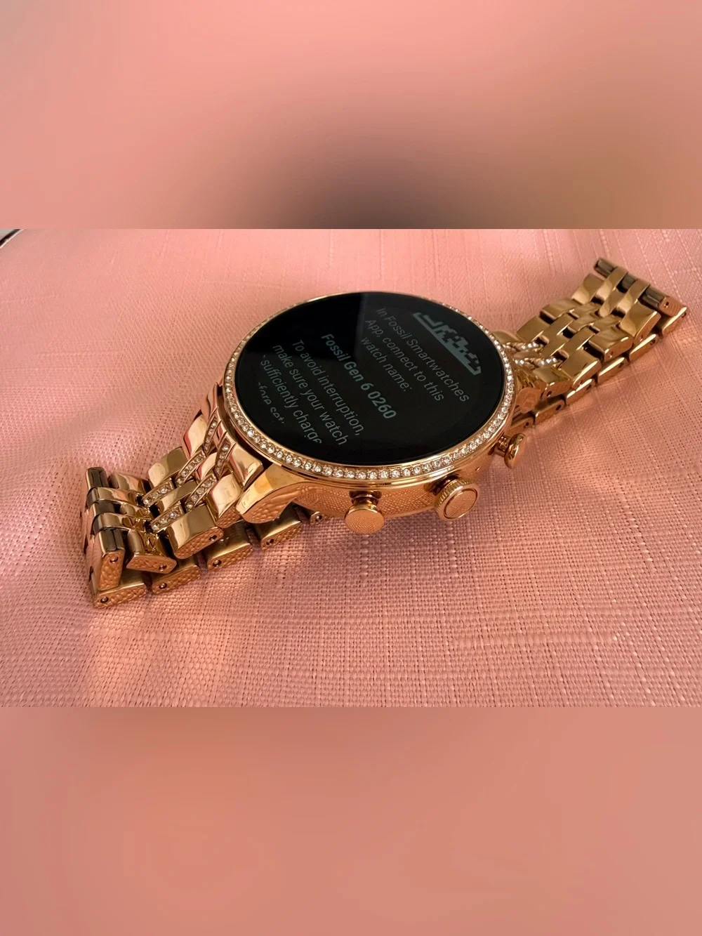 Fossil Gen 6 Rose Gold Smartwatch 42mm with Crystal Accent Open-Box NWOT